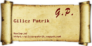 Gilicz Patrik névjegykártya